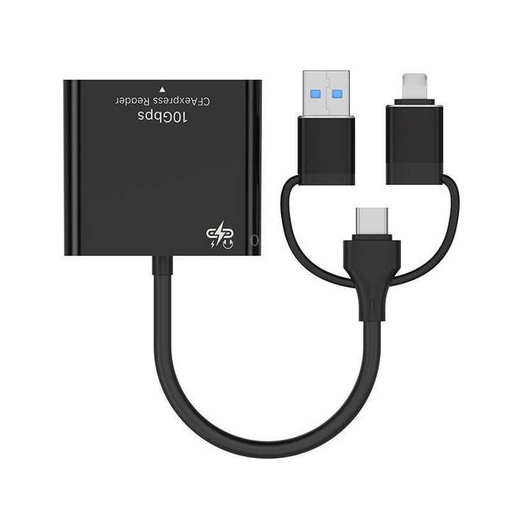 3 in 1 CFA Express-A High-Speed ​​Gigabit Card Reader(Black)