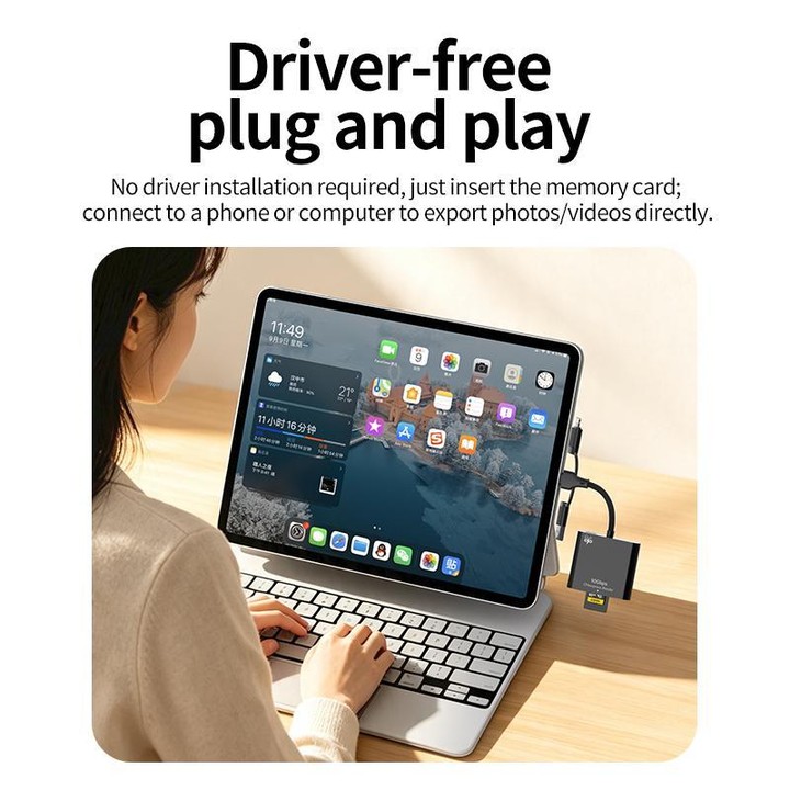 3 in 1 CFA Express-A High-Speed ​​Gigabit Card Reader(Black)