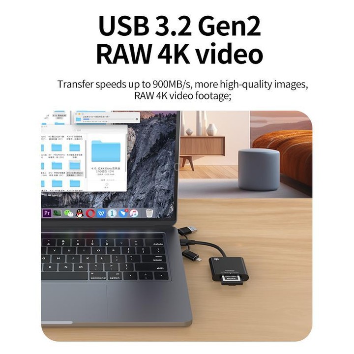 3 in 1 CFB Express-B High-Speed ​​Gigabit Card Reader(Black)