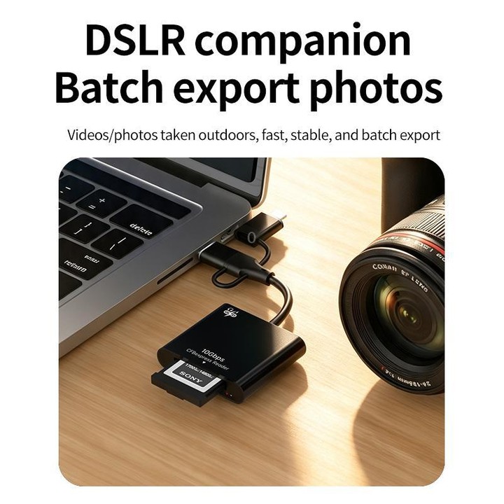 3 in 1 CFB Express-B High-Speed ​​Gigabit Card Reader(Black)