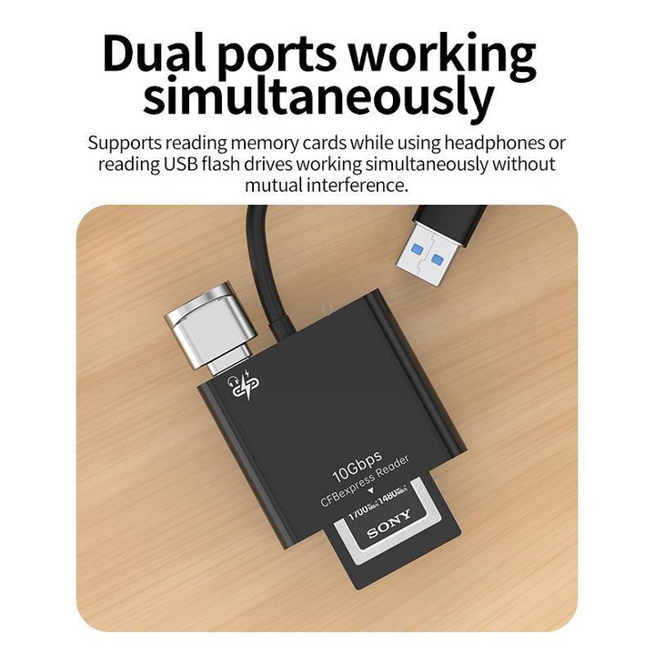 3 in 1 CFB Express-B High-Speed ​​Gigabit Card Reader(Black)