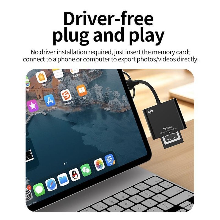 3 in 1 CFB Express-B High-Speed ​​Gigabit Card Reader(Black)
