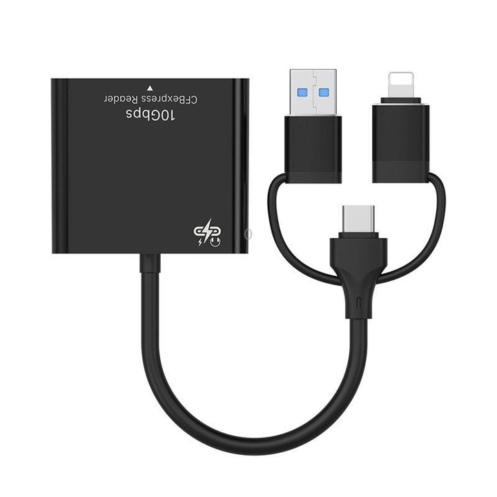 3 in 1 CFB Express-B High-Speed ​​Gigabit Card Reader(Black)