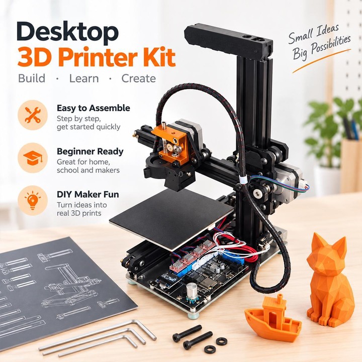 MagicMaker Luban S Desktop 3D Printers Beginner DIY Accessories, Plug:US Plug(Entry-level Set)