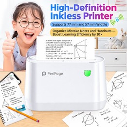 Peripage Student Wrong Question Wide Pocket Bluetooth Thermal Printer, Model:A9 White