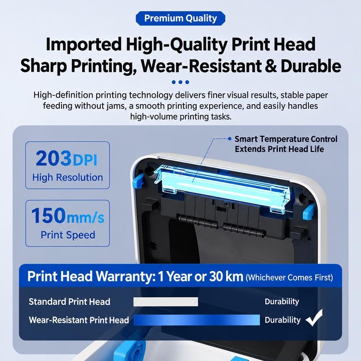 QIRUI Label Printer Bluetooth Thermal Barcode Label Printer QR-888XPro(EU Plug)
