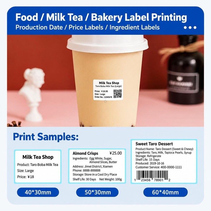 QIRUI Label Printer Bluetooth Thermal Barcode Label Printer QR-888XPro(EU Plug)