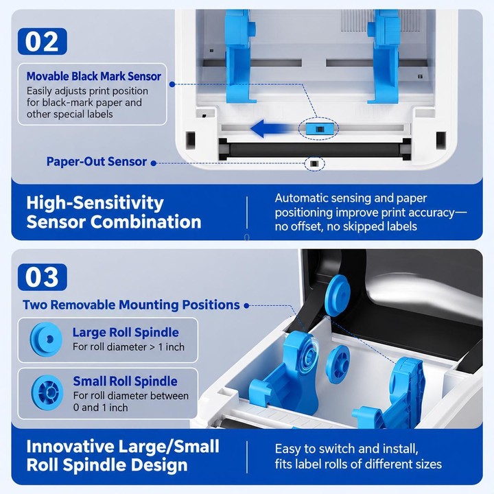 QIRUI Label Printer Bluetooth Thermal Barcode Label Printer QR-888XPro(EU Plug)