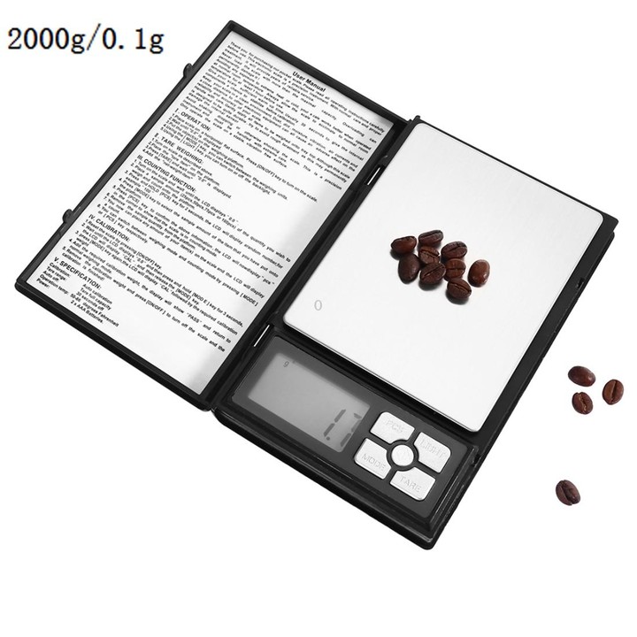 MH-1108 Notebook Shape High Precision Electronic Diamond Gold Jewelry Scale (0.1g~2000g), Excluding Batteries