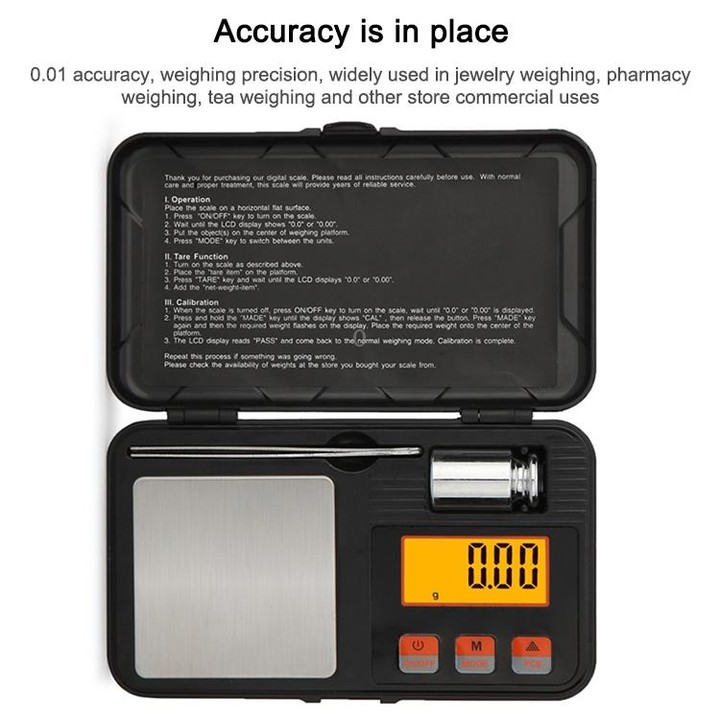 200g/0.01g High-Precision Portable Jewelry Scale Mini Electronic Scale Precision Carat Electronic Scale