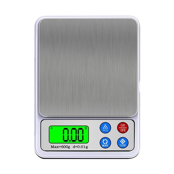 MH-555 600g x 0.01g High Accuracy Digital Electronic Portable Kitchen Scale Balance Device with 2.2 inch LCD Screen