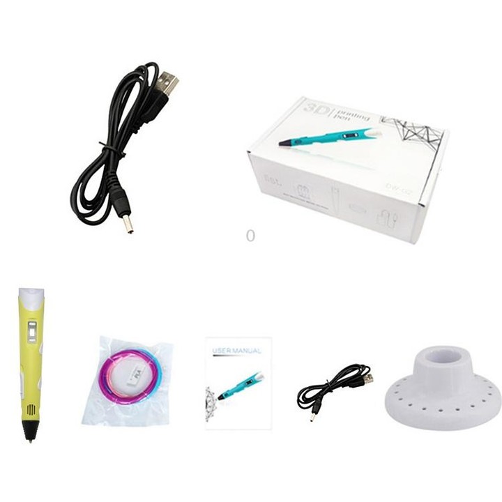 Hand-held 3D Printing Pen, USB Plug(Yellow)