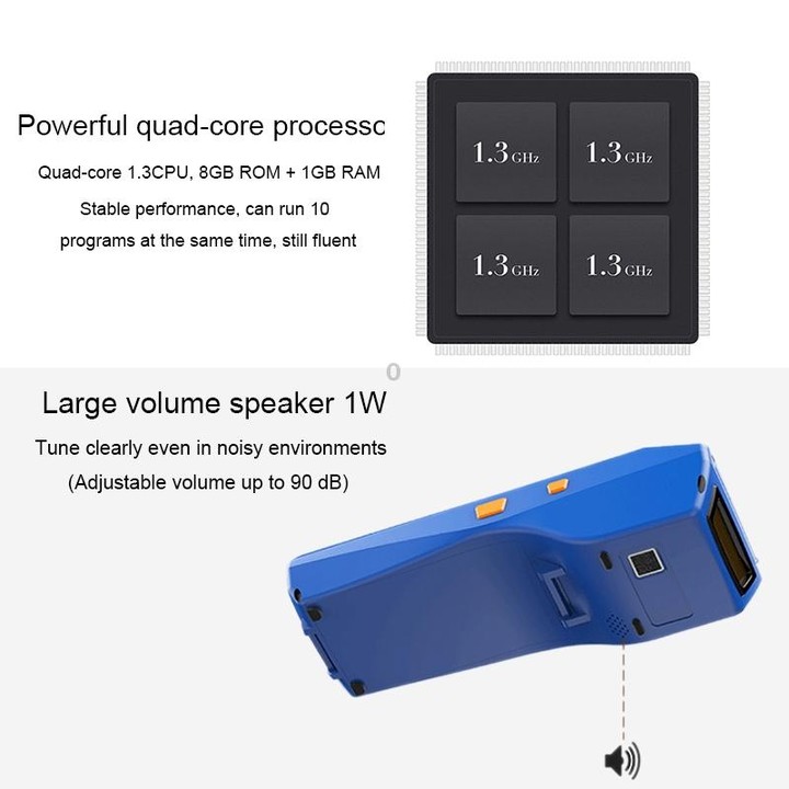 PDA-5501 Multi-function 5.5 inch IPS Screen IP65 Protection All-in-one Intelligent Terminal, Built-in Thermal Line Printer & MIC