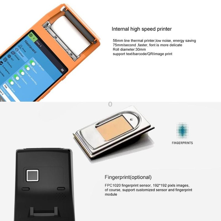 PDA-5501 Multi-function 5.5 inch IPS Screen IP65 Protection All-in-one Intelligent Terminal, Built-in Thermal Line Printer & MIC