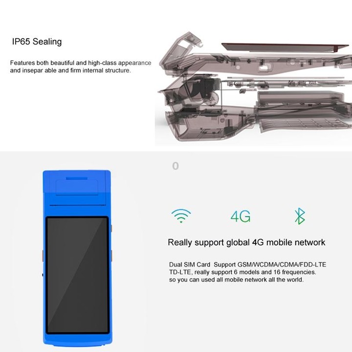 PDA-5501 Multi-function 5.5 inch IPS Screen IP65 Protection All-in-one Intelligent Terminal, Built-in Thermal Line Printer & MIC