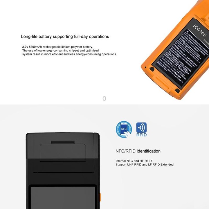PDA-5501 Multi-function 5.5 inch IPS Screen IP65 Protection All-in-one Intelligent Terminal, Built-in Thermal Line Printer & MIC