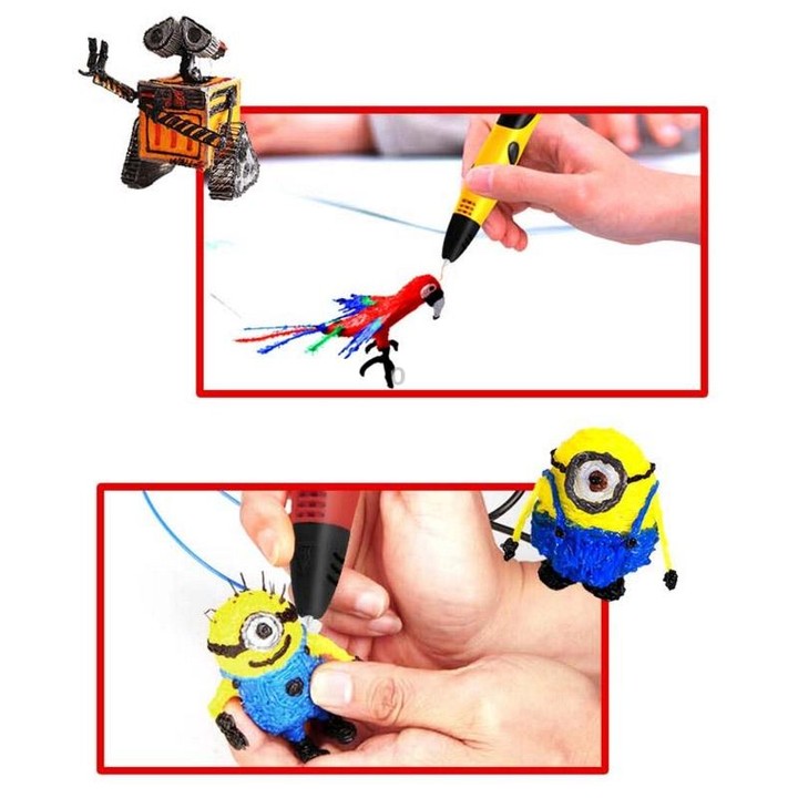 Gen 6th ABS / PLA Filament Kids DIY Drawing 3D Printing Pen with LCD Display(Blue+Black)