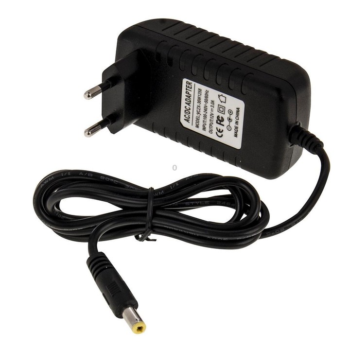 EU Plug AC 100-240V to DC 12V 5A Power Adapter, Tips: 5.5 x 2.1mm, Cable Length: about 1.2m (Black)