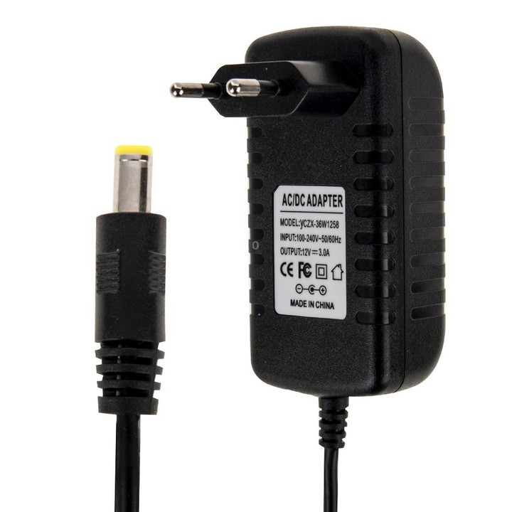 EU Plug AC 100-240V to DC 12V 5A Power Adapter, Tips: 5.5 x 2.1mm, Cable Length: about 1.2m (Black)