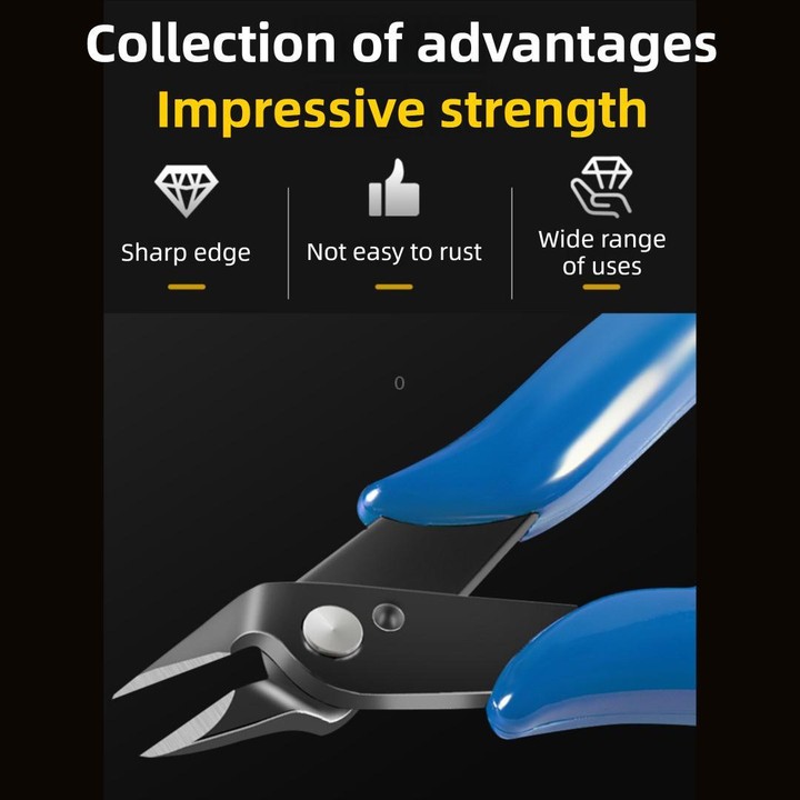 170 Electronic Pliers Diagonal Side Cutting Cable Wire Cutter Repair Hand Tool(Dark Blue)