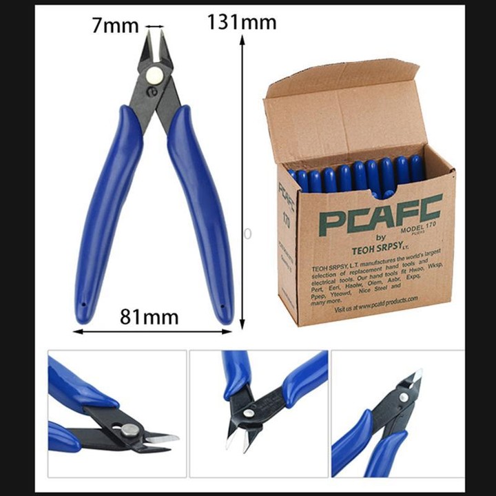 170 Electronic Pliers Diagonal Side Cutting Cable Wire Cutter Repair Hand Tool(Dark Blue)