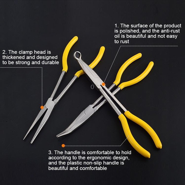 11 Inch Multi-function 0 Degree Straight Needle-nosed Pliers Hand Tool