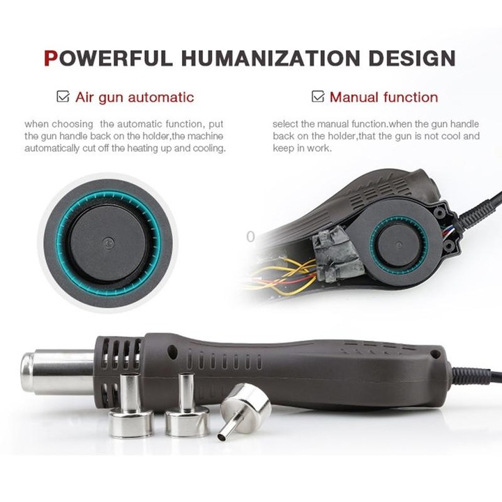BAKU ba-8305D 110V 3 in 1 4 Digital Display Hot Air Gun Set, US Plug