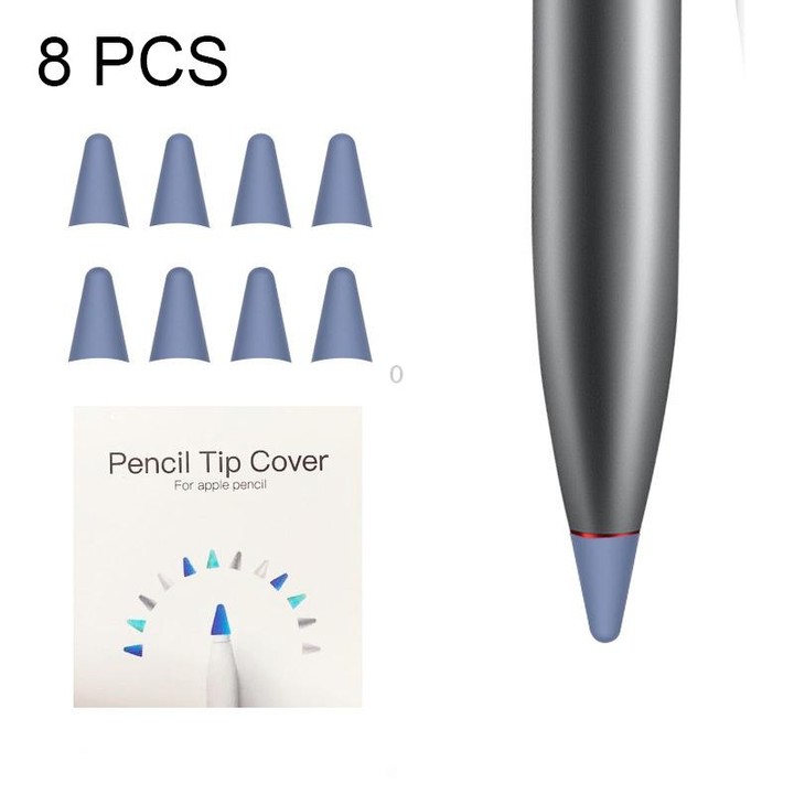 8 PCS Non-slip Mute Wear-resistant Nib Cover for M-pencil Lite (Gray Blue)
