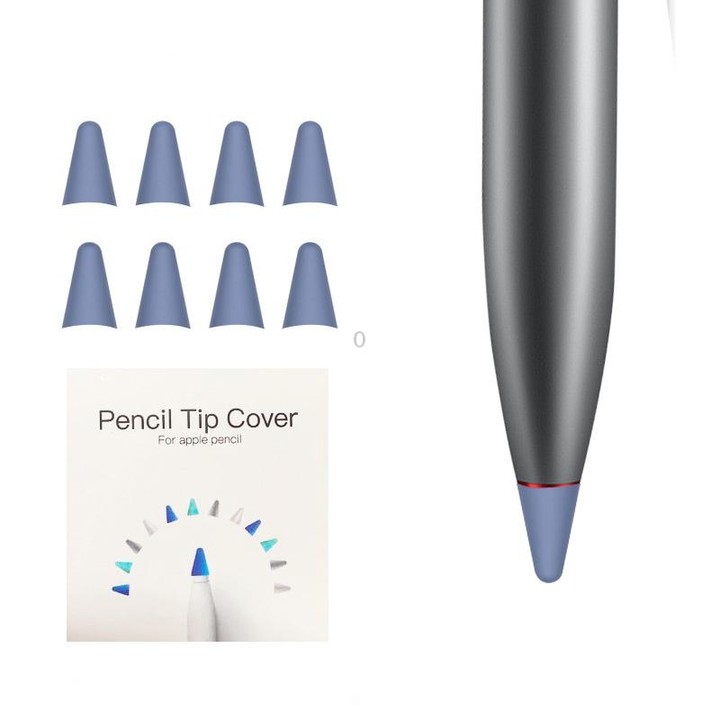 8 PCS Non-slip Mute Wear-resistant Nib Cover for M-pencil Lite (Gray Blue)