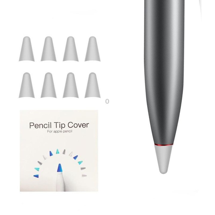 8 PCS Non-slip Mute Wear-resistant Nib Cover for M-pencil Lite (Grey)