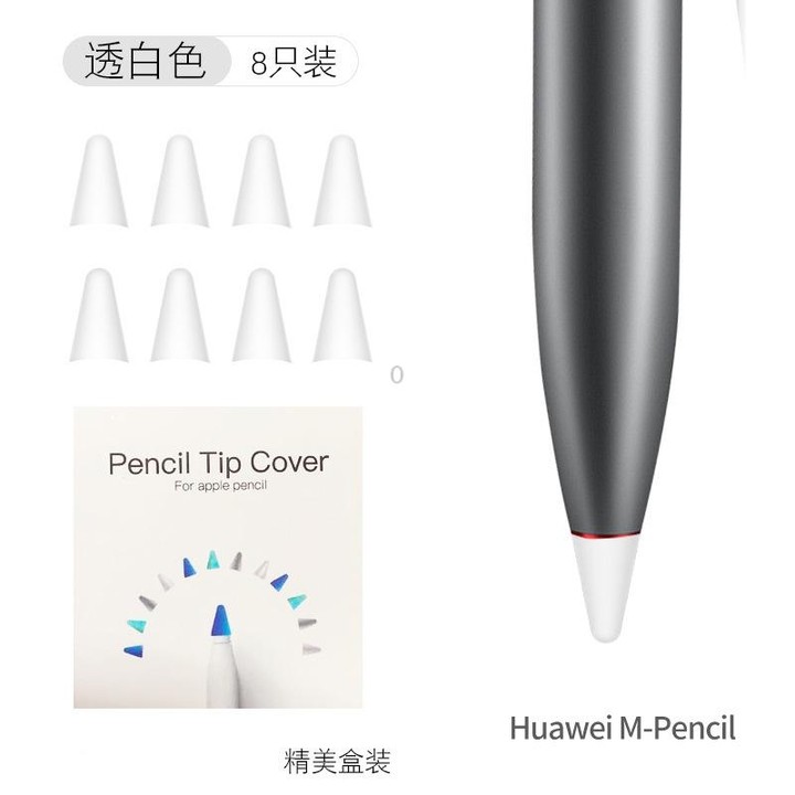 8 PCS Non-slip Mute Wear-resistant Nib Cover for M-pencil Lite (White)