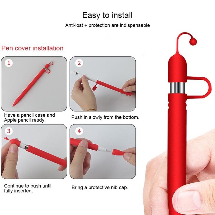 Apple Pen Cover Anti-lost Protective Cover for Apple Pencil (Purple)