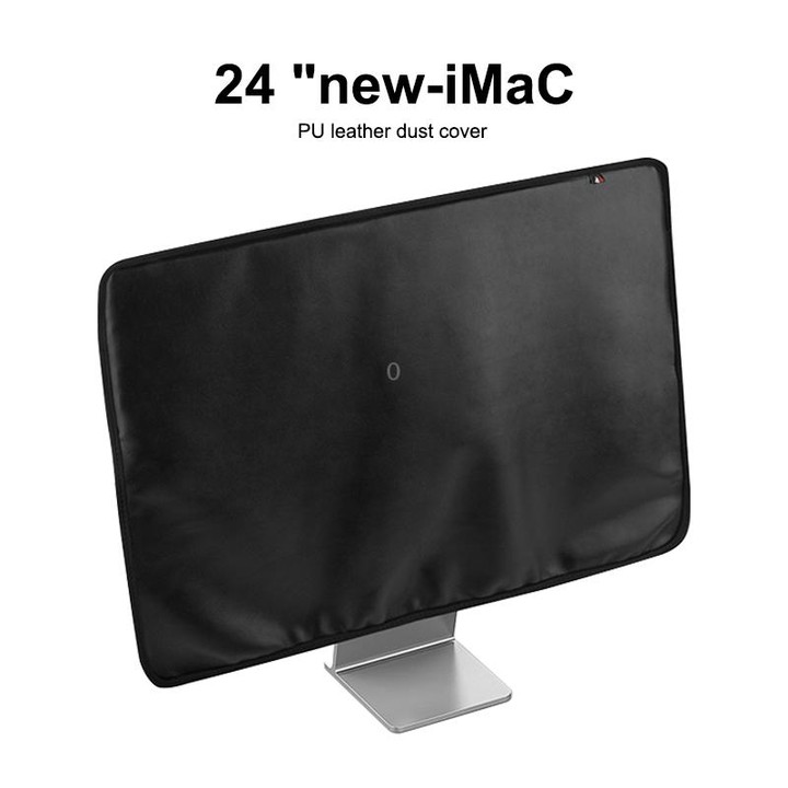 For 24 inch Apple iMac Portable Dustproof Cover Desktop Apple Computer LCD Monitor Cover with Storage Bag(Black)