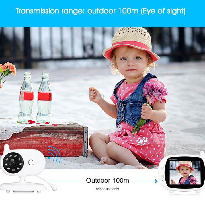 BM-850 3.5 inch LCD 2.4GHz Wireless Surveillance Camera Baby Monitor with 8-IR LED Night Vision, Two Way Voice Talk(White)