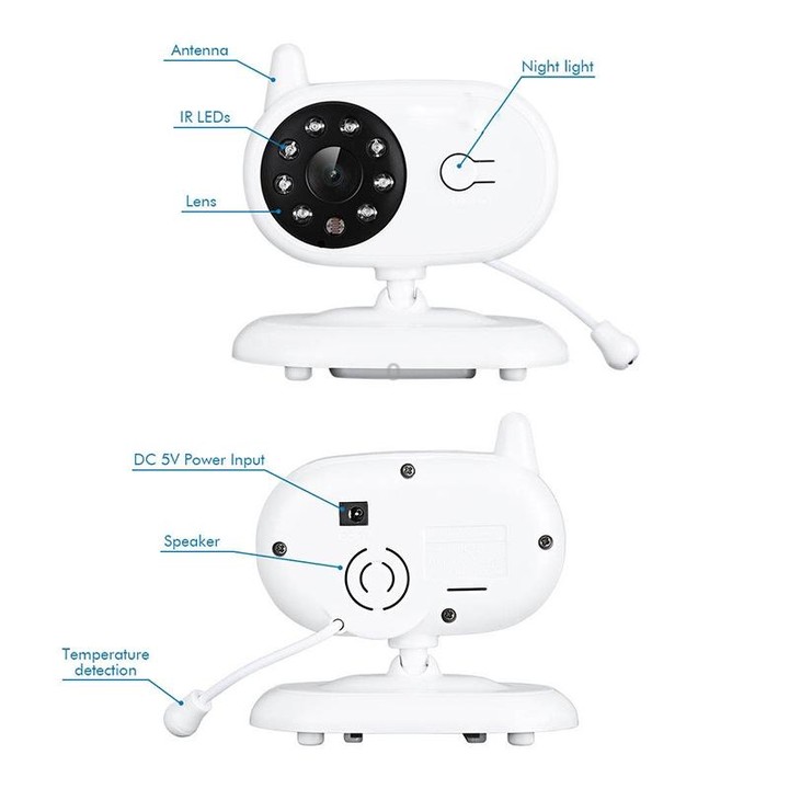 BM-850 3.5 inch LCD 2.4GHz Wireless Surveillance Camera Baby Monitor with 8-IR LED Night Vision, Two Way Voice Talk(White)