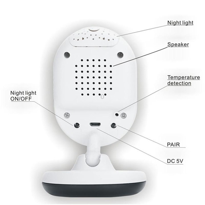 BM-SP820 2.4 inch LCD 2.4GHz Wireless Surveillance Camera Baby Monitor with 7-IR LED Night Vision, Two Way Voice Talk(White)