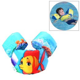 Fish Pattern Children Swimming Lifesaving Equipment Buoyancy Swimsuit Vest Sleeves Back Floating Arm Swim Rings Snorkeling Suit,