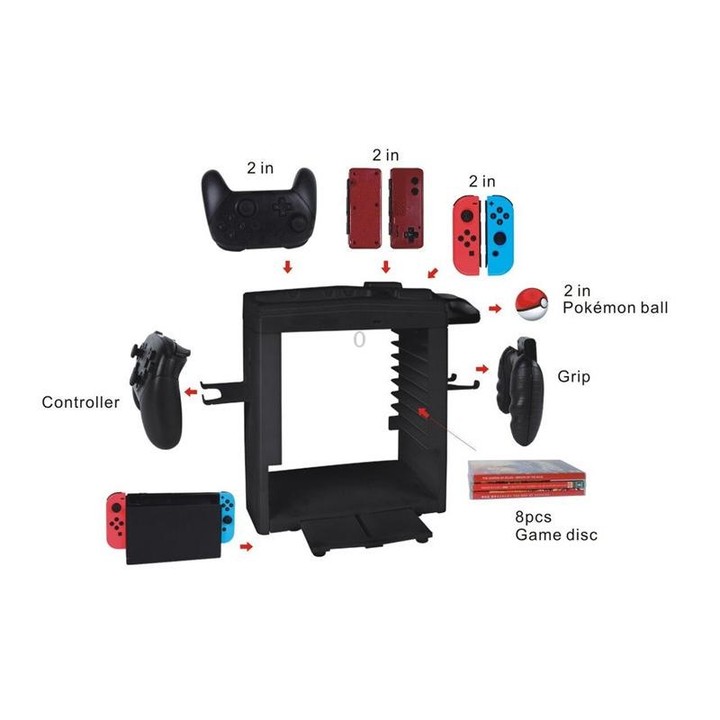 KJH Multi-function Bracket Handle Charging Base Receiving Frame for Nintendo Switch