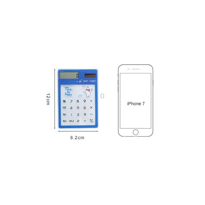 8 Digits LED Screen Calculator with Transparent Touch Pad & Solar Panel, Random Color Delivery