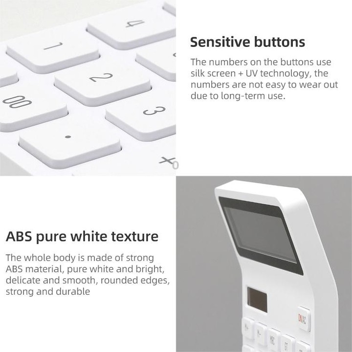 Original Xiaomi Youpin LEMO Rice Calculator 12-bit LED Display ABS Material 6 Degree Angle(White)