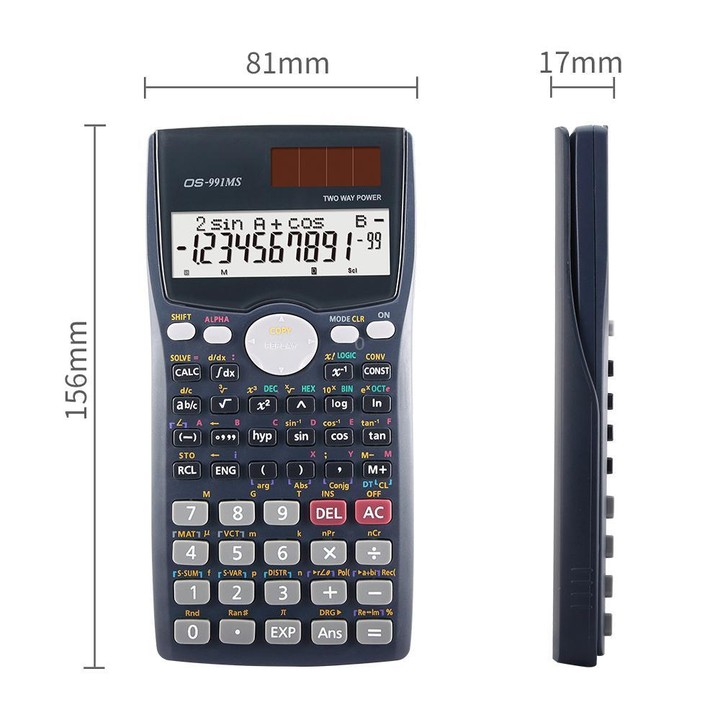 OSALO OS-991MS 10+2 Digits Double Line Display Multi-functional Student Function Scientific Calculator Solar Energy Dual Power C