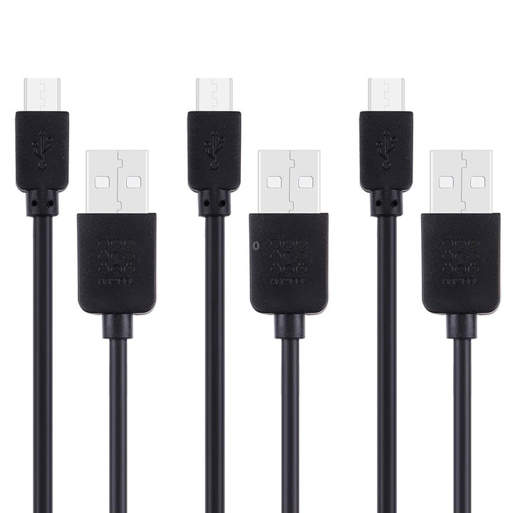 3 PCS HAWEEL 1m High Speed Micro USB to USB Data Sync Charging Cable Kits For Galaxy, Huawei, Xiaomi, LG, HTC and other Smart Ph