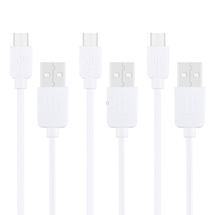 3 PCS HAWEEL 1m High Speed Micro USB to USB Data Sync Charging Cable Kits, For Samsung, Huawei, Xiaomi, LG, HTC and other Smartp