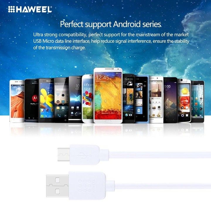 5 PCS HAWEEL 1m High Speed Micro USB to USB Data Sync Charging Cable Kits, For Samsung, Huawei, Xiaomi, LG, HTC and other Smartp