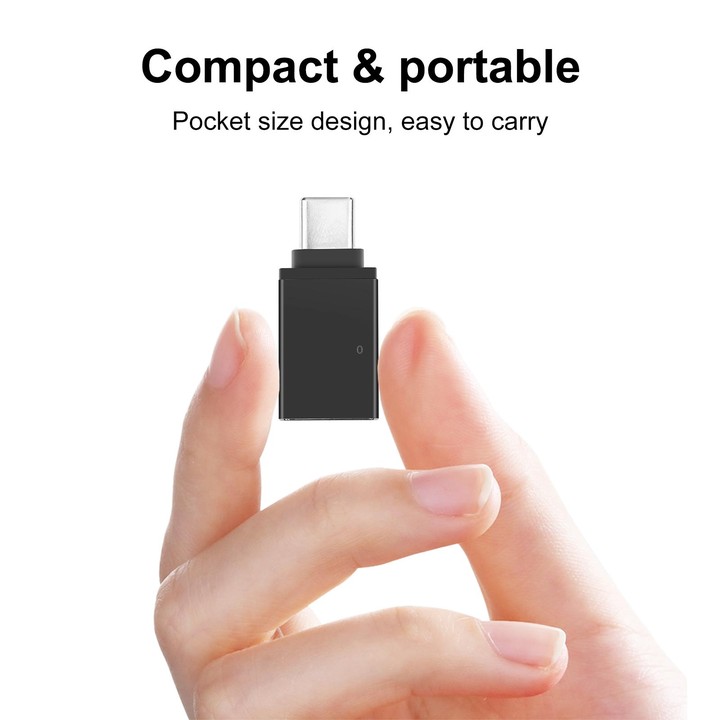 HAWEEL USB-C / Type-C Male to USB 3.0 Female OTG Data Transmission Adapter(Black)