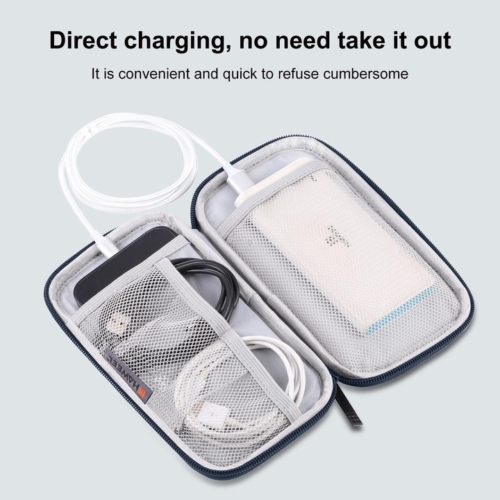 HAWEEL Electronic Organizer Storage Bag for Cellphones, Power Bank, Cables, Mouse, Earphones(Dark Blue)