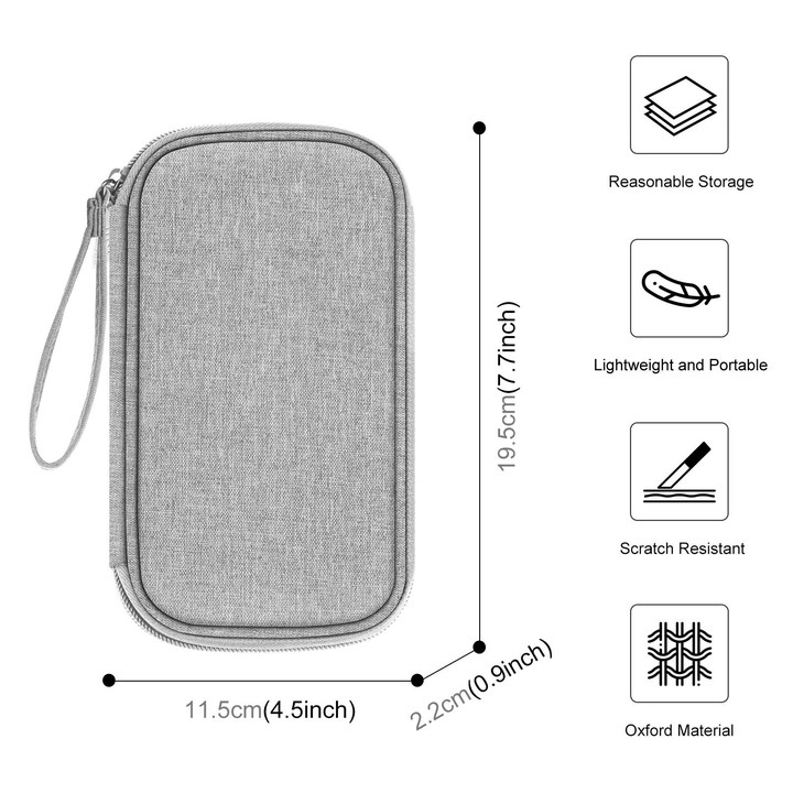 HAWEEL Electronic Organizer Storage Bag for Cellphones, Power Bank, Cables, Mouse, Earphones(Grey)