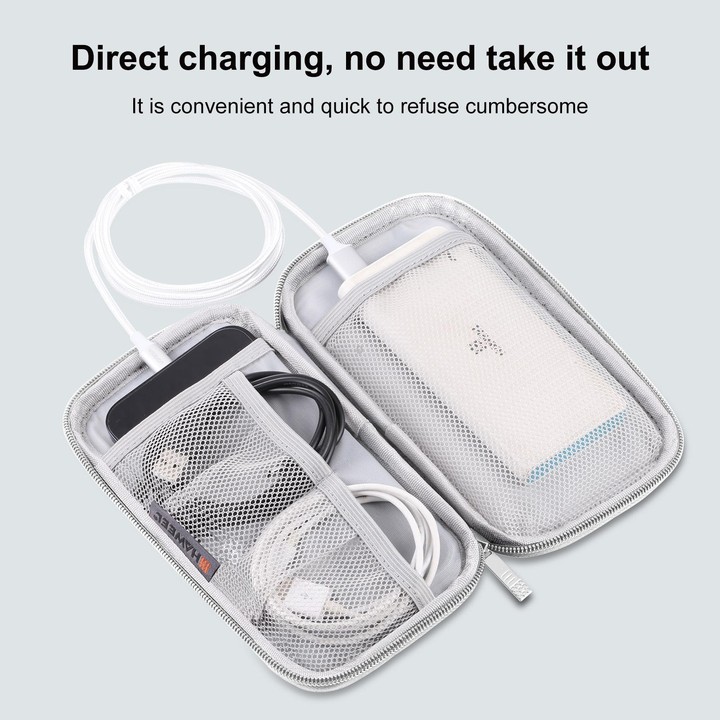 HAWEEL Electronic Organizer Storage Bag for Cellphones, Power Bank, Cables, Mouse, Earphones(Grey)