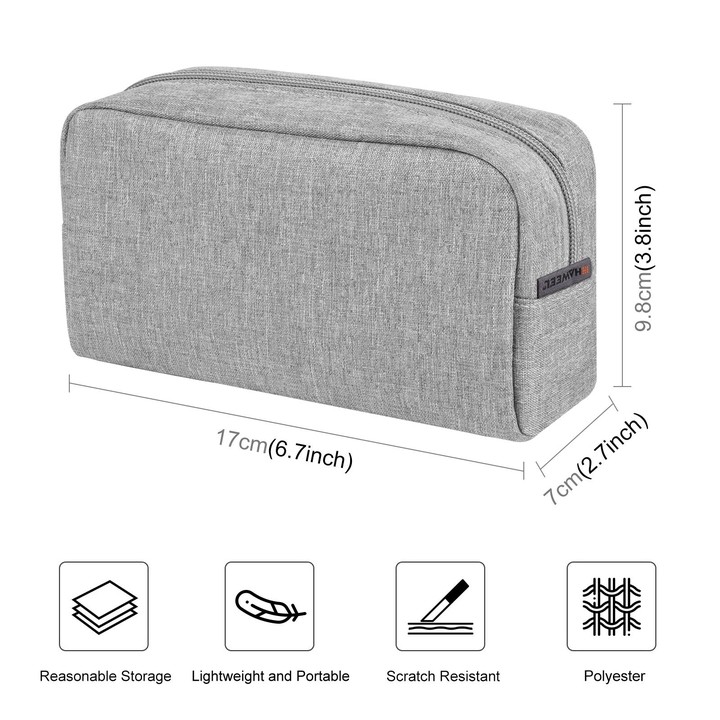 HAWEEL Electronic Organizer Storage Bag for Charger, Power Bank, Cables, Mouse, Earphones, Size: S(Grey)