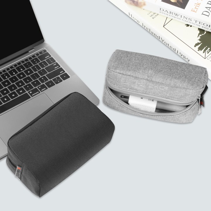 HAWEEL Electronics Organizer Storage Bag for Charger, Power Bank, Cables, Mouse, Earphones, Size: L(Black)